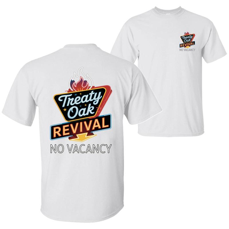 Treaty Oak Revival No Vacancy 100% Cotton T-Shirt, Trendy Unisex Graphic Tee, Xmas Funny Christmas Gift for Men for Women, Cool Band Merch, Retro Design Tee