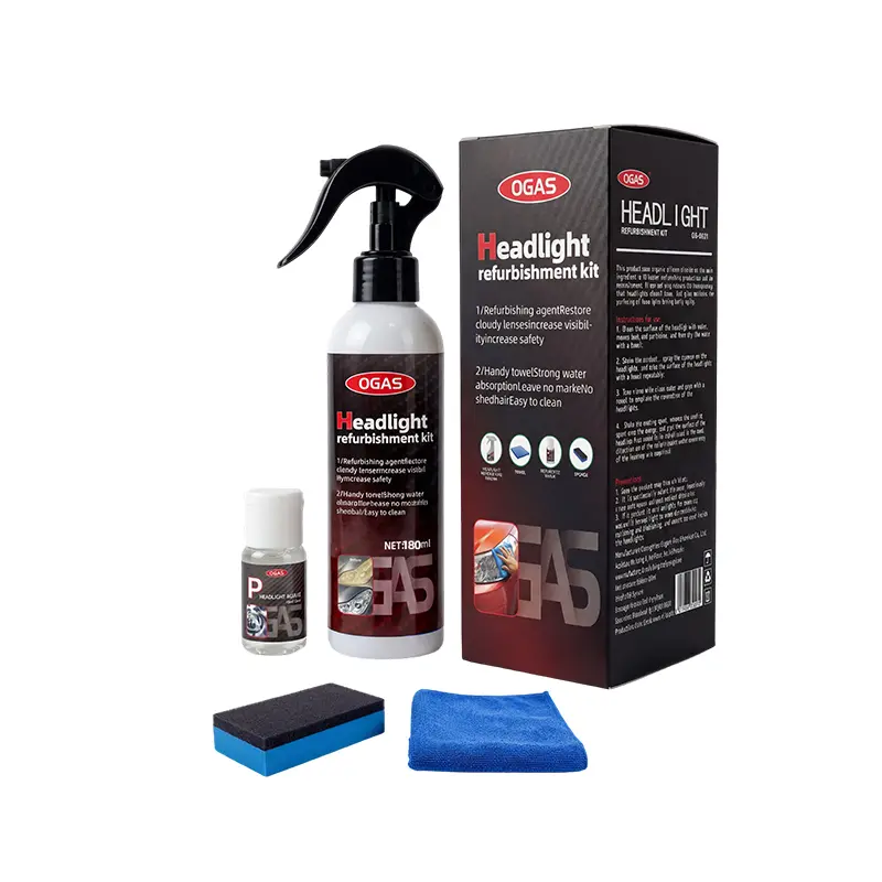 Automotive Headlight Restoration Fluid DIY Kit - Protective Coating Solution, Ceramic Coat for Oxidized, Yellowed, Blurred Headlights, No Need for Power Tools