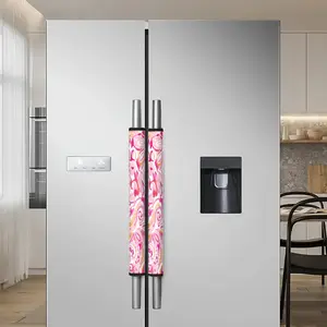 2Pcs Refrigerator gloves, Pink Cross Pattern, Customized and Aesthetically Designed Refrigerator Handle Cover - Universal for All Seasons, Detachable, Easy to Clean, Portable, Multi-functional, and a Must-have for a Refine Kitchen Life@12.16RGC-1