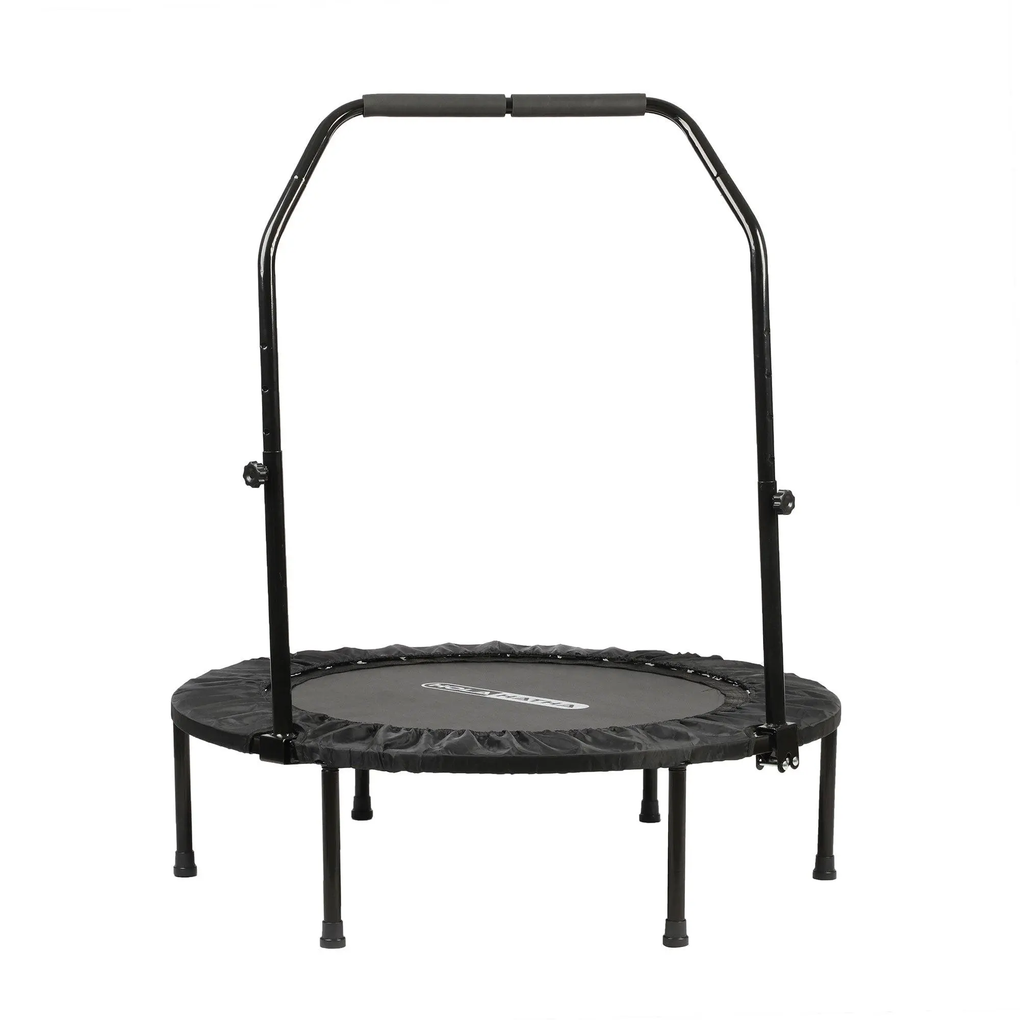 HolaHatha 40" Mini Trampoline Fitness Rebounder with Adjustable Handle, Black HolaHatha 40" Mini Trampoline Fitness Rebounder with Adjustable Handle, Black