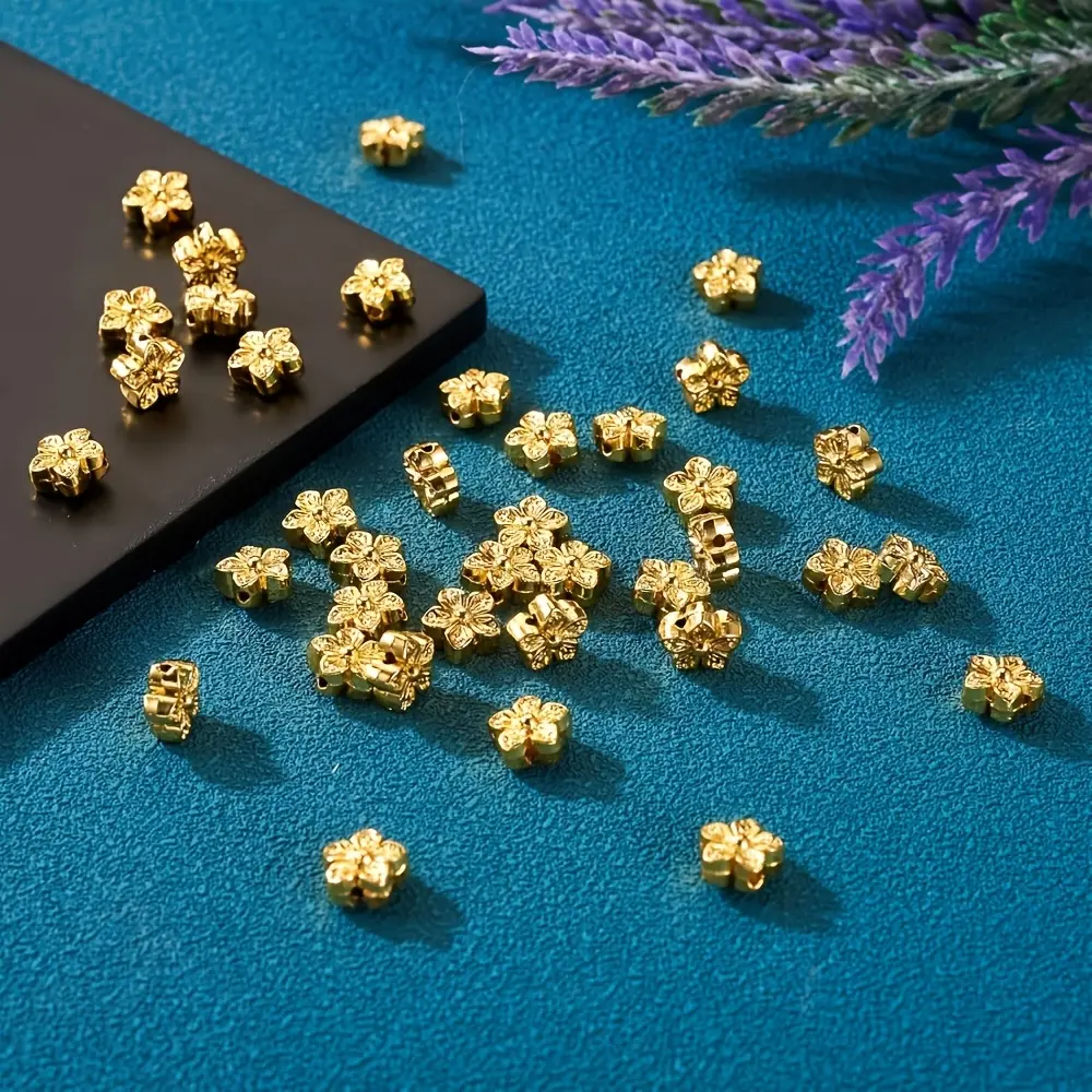 100pcs Of Alloy Flower Spacer Beads, 9x5mm Metal Small Floral Pine Beads, Suitable For Diy Jewelry Making Jewelry Accessories Such As Bracelets, Necklaces And Earrings, Beads Making
