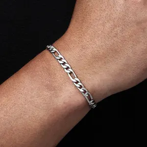 Fashionable and Minimalist Men's Bracelet, Hip-hop Cuban Chain Stainless Steel Bracelet, Daily Casual Wear Accessory