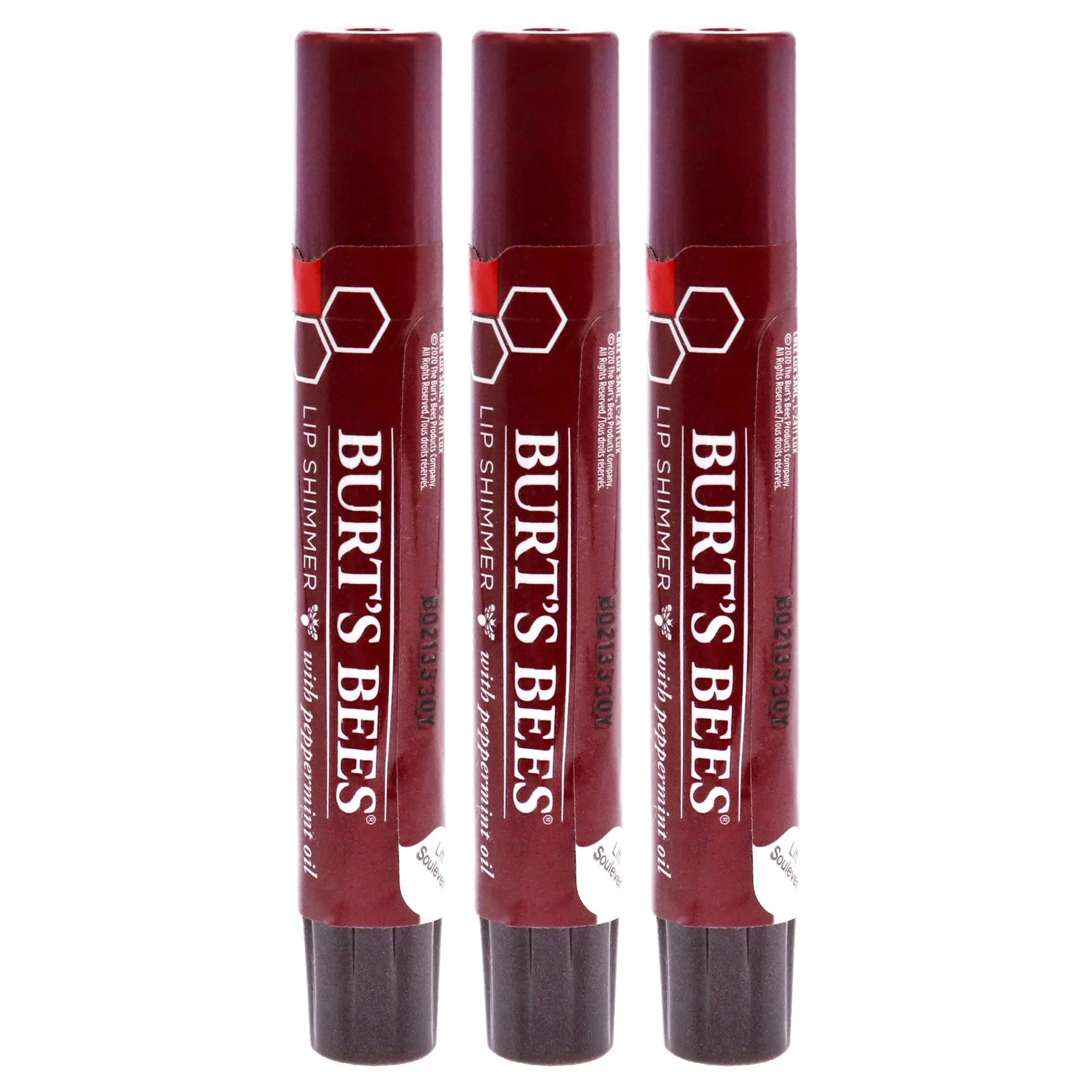 Burt's Bees Plum Lip Shimmer Stick - Women's Cosmetic Makeup, 0.09 oz, Lightweight, Pack of 3, Daily