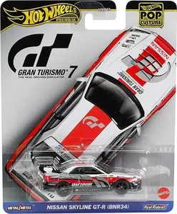 Hot Wheels Pop Culture Gran Turismo Nissan Skyline GT-R BNR34 1:64 Scale Die-Cast Car Model