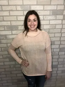 Peach Cowl Neck Sweater