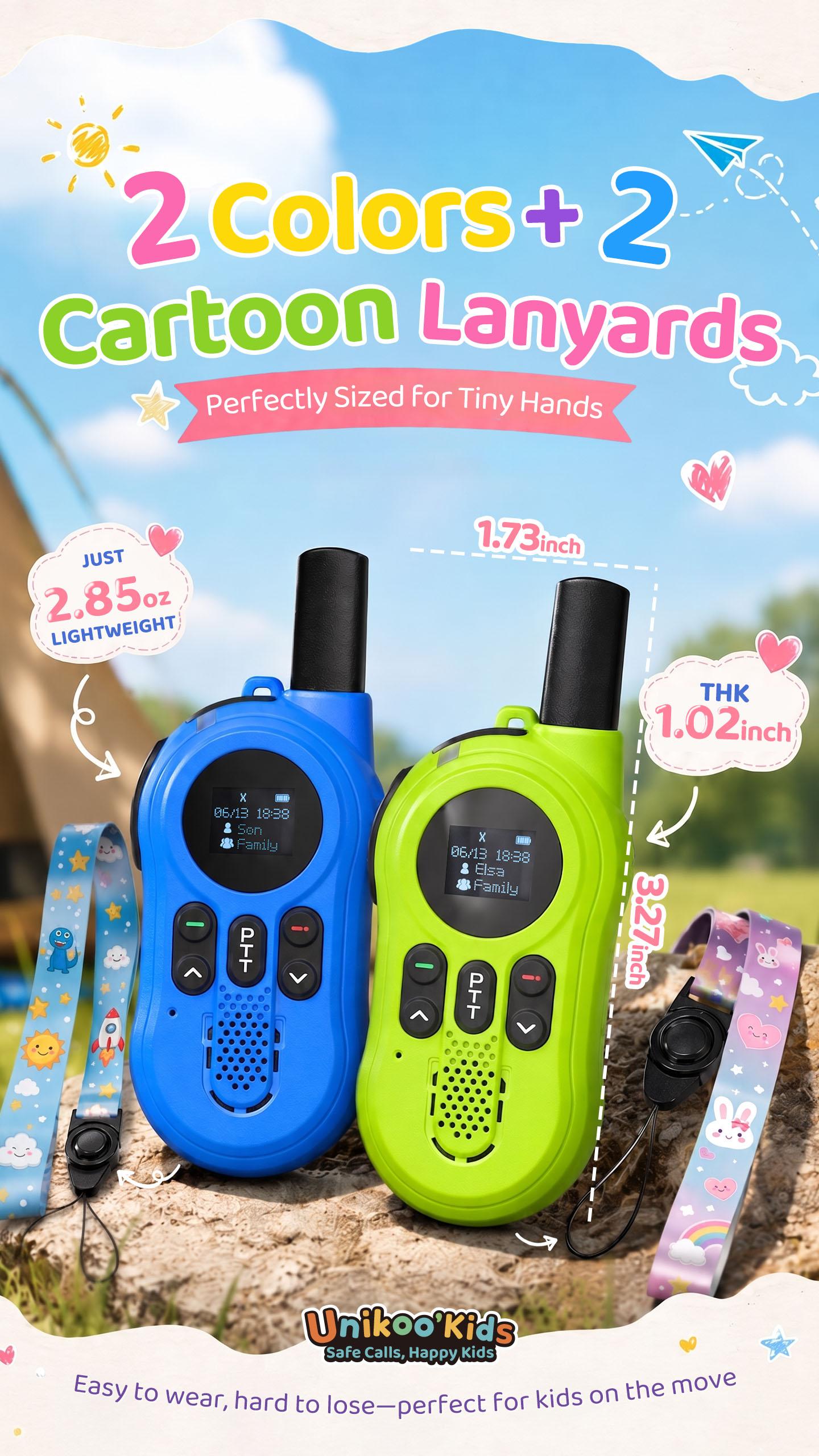UNIKOO N200 4G Sim-Based Kids Walkie Talkie (Ages 6-12) - US Nationwide Coverage, 10-Year Free Data, No Monthly Fee, 1-Button Push-To-Talk, Anti-Interference, Shockproof, Rechargeable for Outdoor Play, School Commute