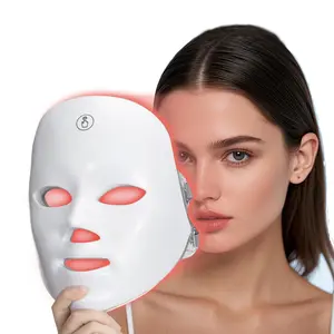 USB Rechargeable Facial Mask, Summer Makeup, 7 Color LED Beauty Mask, Led Facial Light, Led Face Mask, Comfort Skin Care Mask Facial Beauty Massagers, Personal Skincare Products for Home