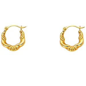 14k Fancy Hoop Earrings