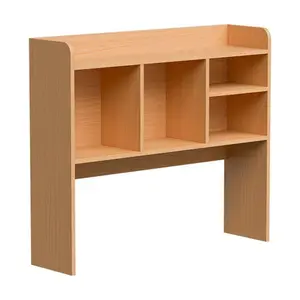 Zeny Desktop Bookshelf Wood Desk Hutch Organizer w/ 5 Shelf for Computer Desk Natural