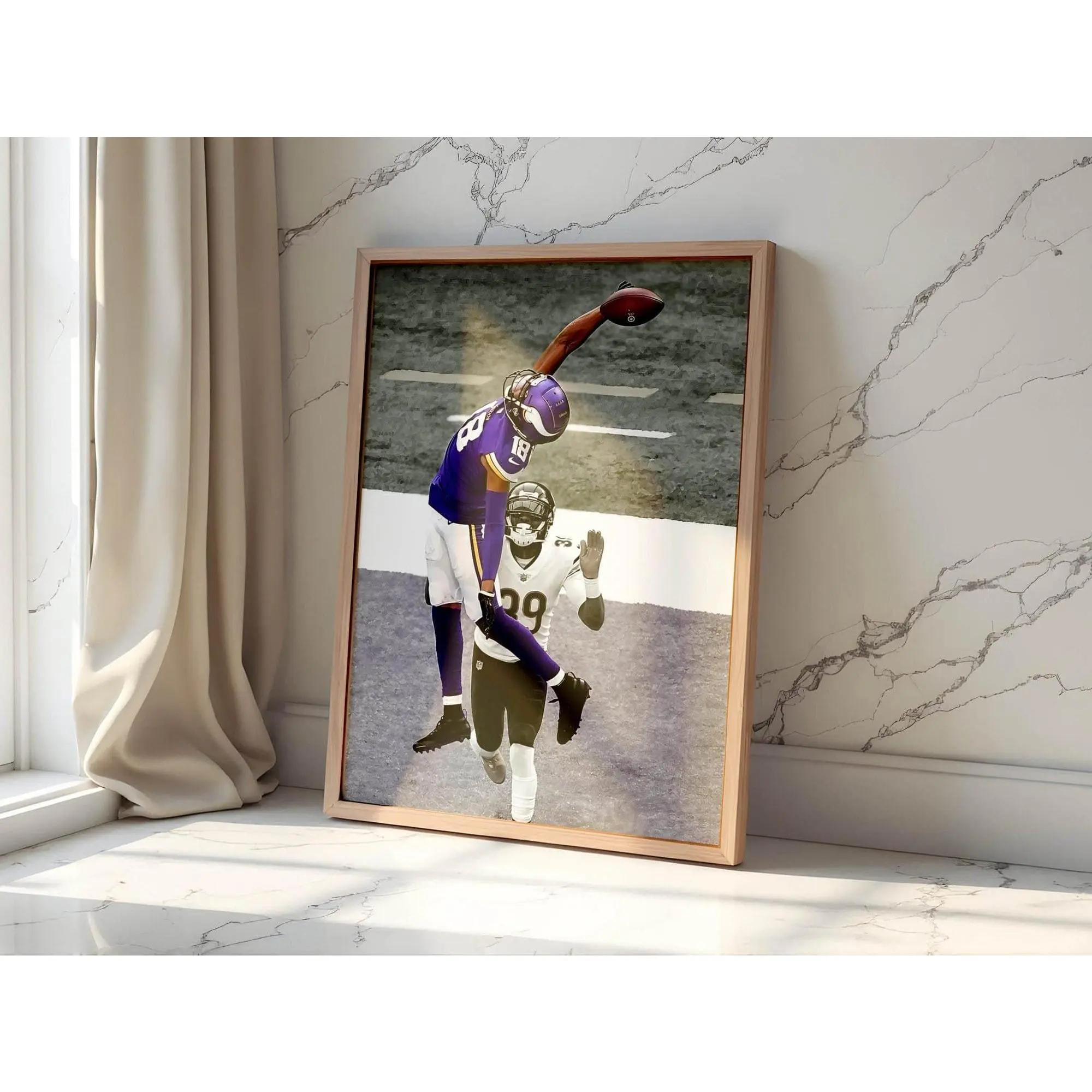 Justin Jefferson Poster, wide Receiver Wall Art, Football Star Sports Print, Modern Athlete Decor for Game Room & Office( Unframed - Print Only )