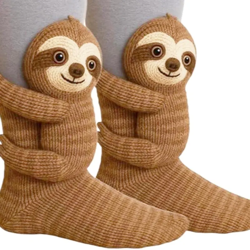 Creative Plush Crochet Animal Socks, Cute Animal Socks, Holiday Gift, Christmas Gift, Soft and Cozy, Perfect for Kids and Adults