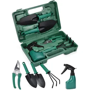 5-Piece Durable Gardening Hand Tools  Gardening Kit with Portable Box and Carrying Case - Small Garden Planting and Essentials Tools - Gift for Garden Lovers