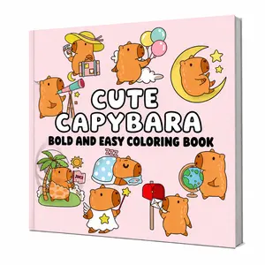 Cute Capybara: Bold and Easy Coloring Book