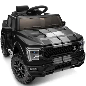 Hikiddo Kids Ride on Car Licensed Ford-Shelby F-150 24V Electric Car Toys for Kids Toddlers w Remote 400W Motor with Bluetooth Music Player Storage Trunk & Three Point Safety Belt