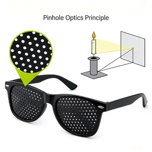 Unisex Pinhole Glasses for Vision Training & Eye Fatigue Relief Lightweight Black Frame Anti-Myopia Astigmatism Correction
