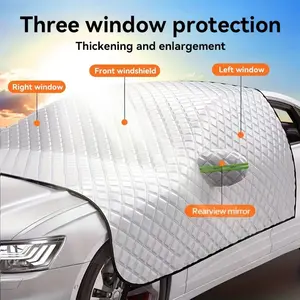 Car Windshield Snow Cover Protection, UV & Frost Wiper & Mirror Protector, Windproof Sunshade Cover for Cars, Compact Suv Sunshade