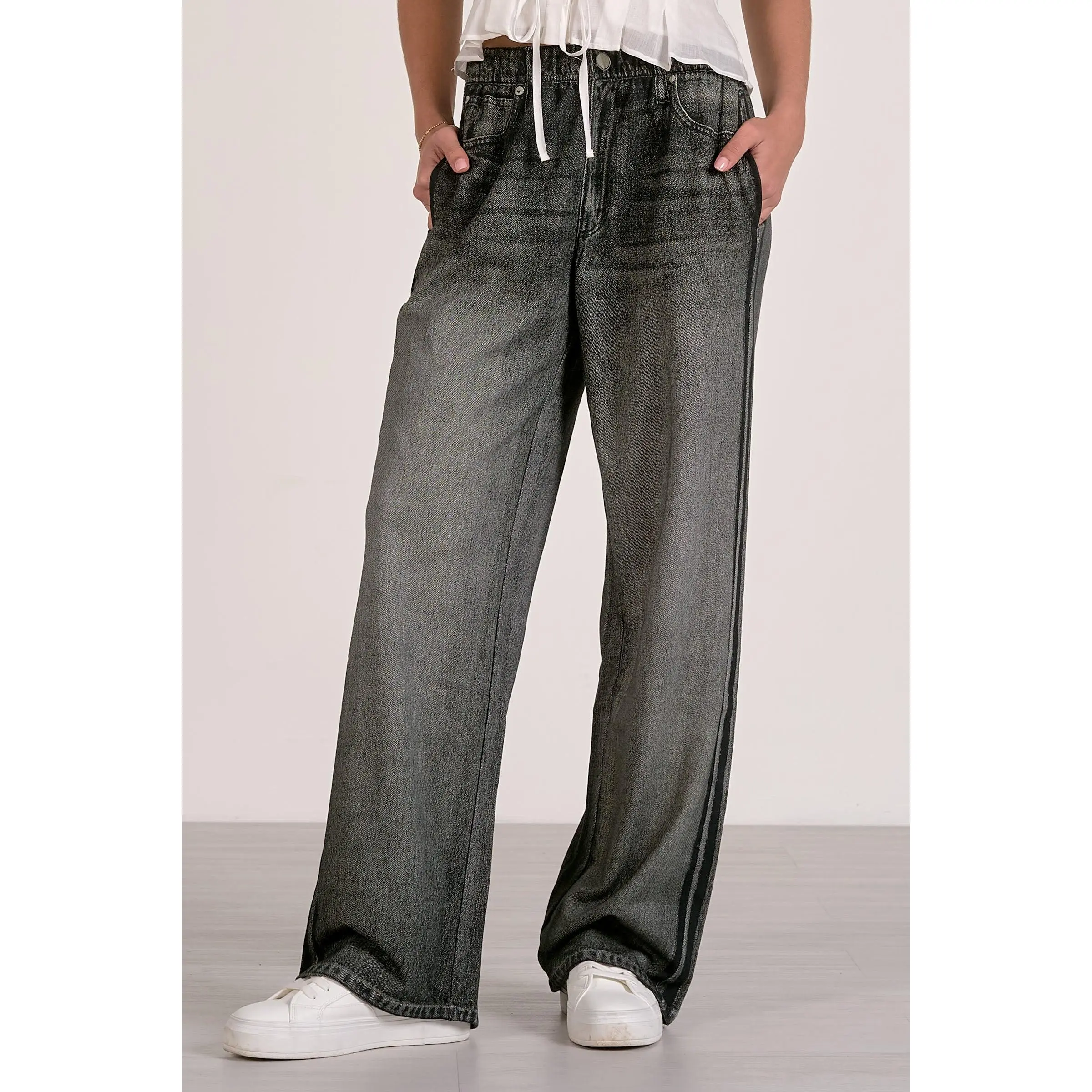 Jojo Denim Track Sweatpants Charcoal