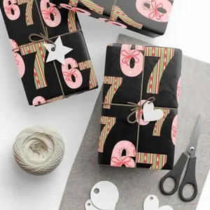 [Blackk Friday Sale]Festive Six Seven Wrapping Paper Rolls for Holidays, Gift Wrapping, Christmas, Birthdays, and Celebrations luxury wrap festive