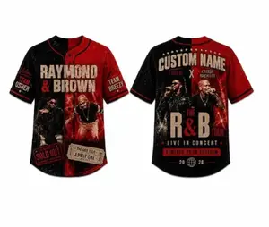 (Note 24h)Custom Name Chris Raymond Baseball Jersey Verson 2, Personalized The R&B Tour Concert Jersey, Music Fan Button Up Shirt Gift
