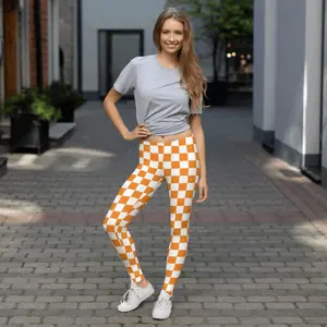 University of Tennessee Leggings Orange and White Checkerboard Yoga Pants