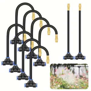 5/10/20pcs Irrigation Mist Garden Hose Nozzle Kit with Soft Hose, Flexible Spray Nozzle with Adjustable Spraying Angle and Water Flow, Efficient Watering System for Plants and Lawn Care