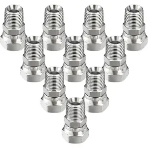 10 Pack Hydraulic Hose Fittings: 1/2" NPSM Female x 1/2" NPTF Male, Hydraulic End Connector Swivel Fitting Kits with Protection Cover