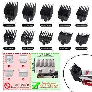 Multi-Piece Guide Comb Set For Hair Clipper Accessories Hair Styling Tools  Multi-Size Combination to Meet a Variety of Hairstyle Needs Suitable for Blades Measuring 4.6CM in Width And 3.8CM in Length