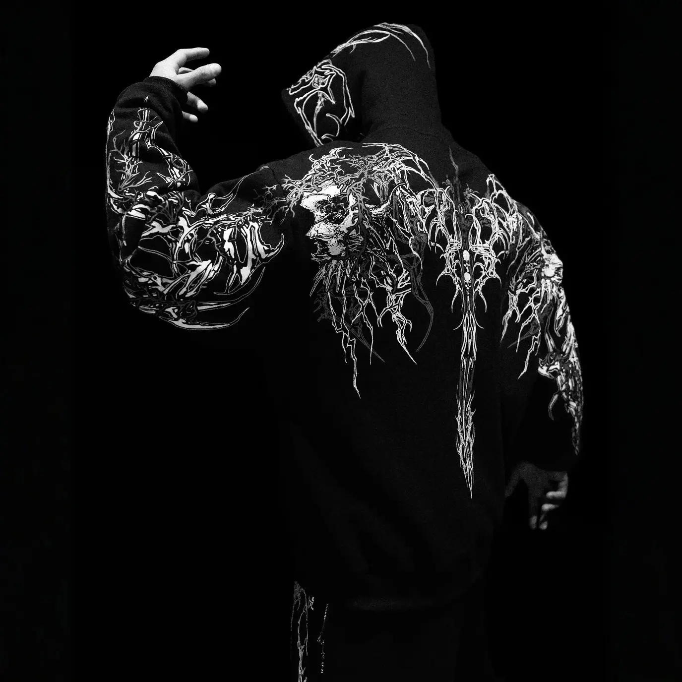 Men's 2026 Fall Winter Graphic Polyester Hoodie - Stylish Loose-Fit Trending Clothes, Athletic Fitness Long-Sleeve Pullover, High Street Casual Clothing Outerwear,sohochic
