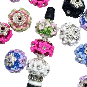 5pcs April Showers Bring May Flowers Fancy Acrylic Beads - Jewelry Beads