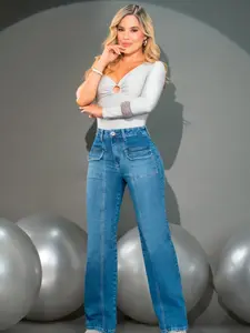 Colombian jeans flare style, pants. Womenswear Bottom Underwear  Denim