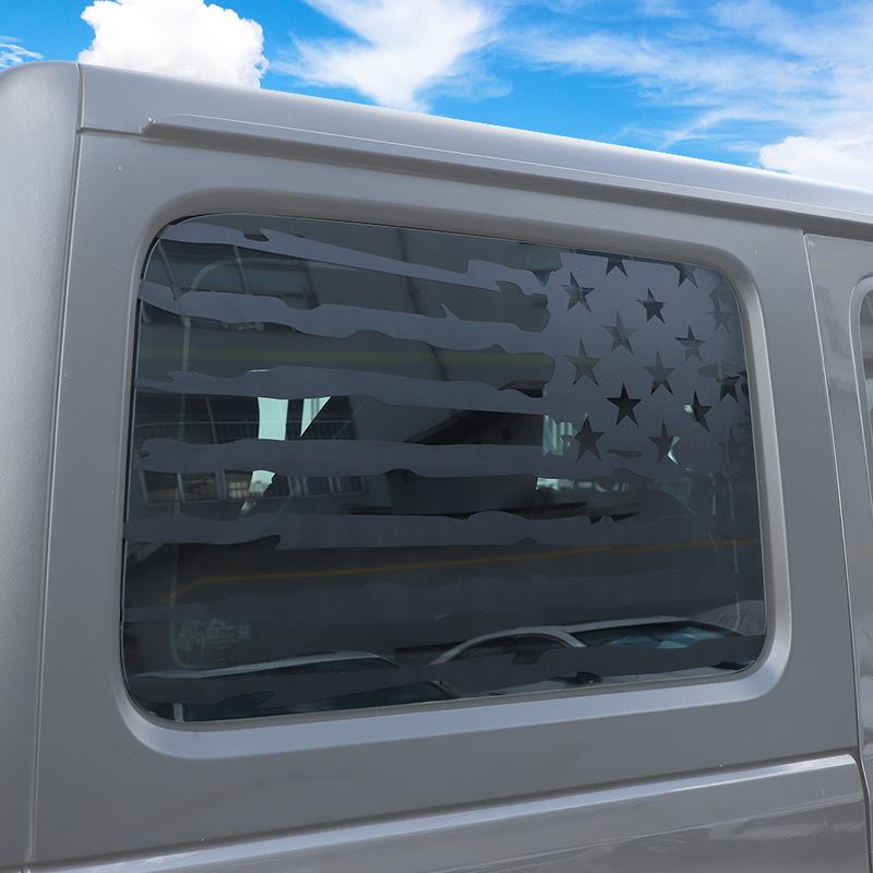 For 2018+ Jeep Wrangler JLU 4 Door Rear Window Decals Vinyl American Flag Stickers Vinyl Car Accessories Vehicle Exterior Decoration