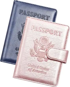 Passport Holder for Travel Cruise Essentials, 2 count Passport Cover Wallet Case Women Men Family, RFID  Book Card Holders Travel Accessorie Gifts  Haves