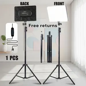 10" LED Square Light Panel with 63" Extendable Stand 3 Color 2200-4500K Studio Lighting for YouTube/TikTok/Instagram Content Creation, Dimmable Brightness, USB Powered, Soft light（1PCS）#Easter Gift#mother's day gifts