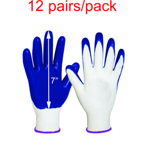 Large size Nitrile coated work gloves, in two packs ( 12 pairs or 10 pairs/ pack), high air permeability, comfortable fit, best for warehouses, shops, constructions, and yard job