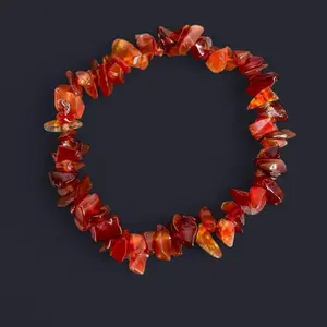 Carnelian Agate Crystal Bead Bracelet
