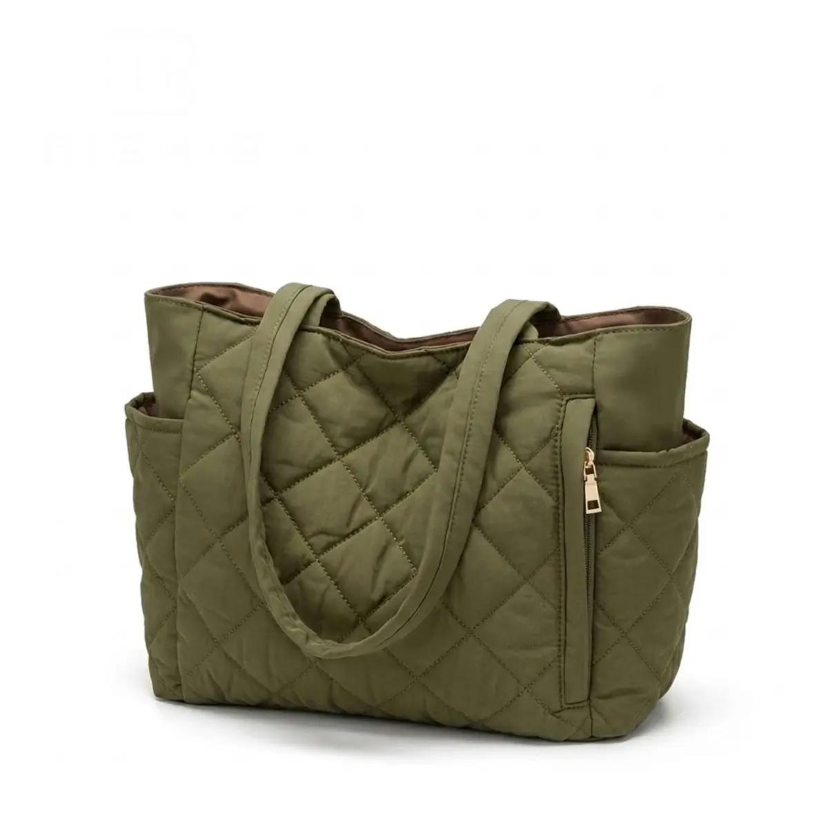Women's Solid Color Puffer Quilted Shoulder Tote Bag with Pom Pom Charm, High-Quality Large-Capacity Accessory for Daily Use & Casual Commuting