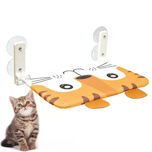 Hanging Cat Bed Foldable Window Sill Cat Bed Rabbit Tiger Cartoon Seat Pad Window Side Hammock, Fabric Material, No Ca Prop 65