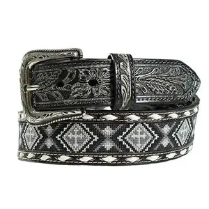 Nocona Midnight Cross Bead - Men's Belt