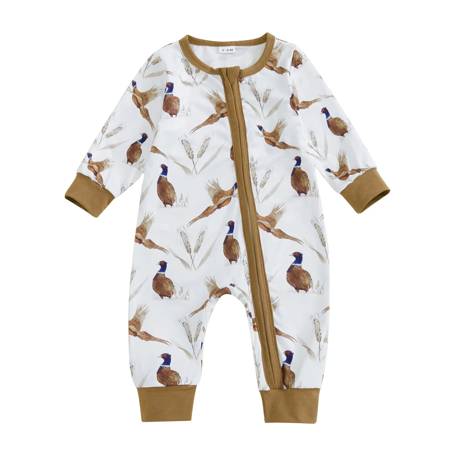 Newborn Baby Boy Girl Hunting Outfit Mallard Duck Romper Long Sleeve Zipper Jumpsuit Fall Hunter Clothes #Springtok