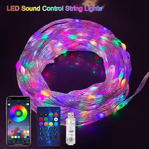 Smart Fairy Lights Dynamic Led Lights 5-20m, USB Powered, Remote Control & APP Control, Multi-Color Changing, Music Rhythm Sync, Outdoor Camping, Christmas Tree, Wedding Party, Garden Decor