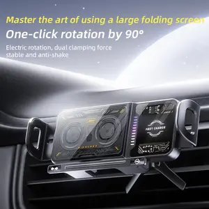 High Intelligent Mobile Phone/Pad Holder,2 in 1 Auto Rotating Phone Holder,Car Charger Fast Charging Cell Phone Holder,One-Touch Rotatable Car Vent Phone Mount for Smartphone/Pad/Foldable Phone