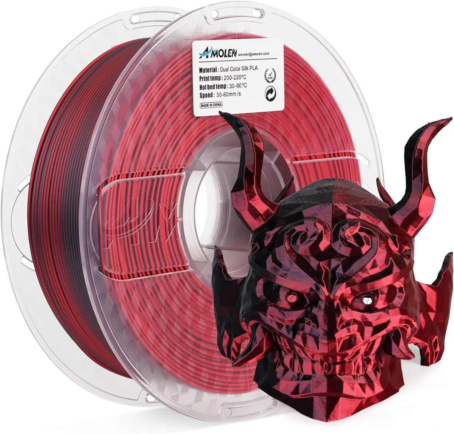 Amolen Silk Dual Color PLA 3D Printing Filament, 1.75mm