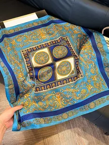 [British Style Scarf] Retro British Style Scarf | Thin Cashew Flower Small Square Fashion Decorative for Women