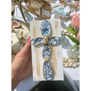 Medium Navy Blue Patterned Cross