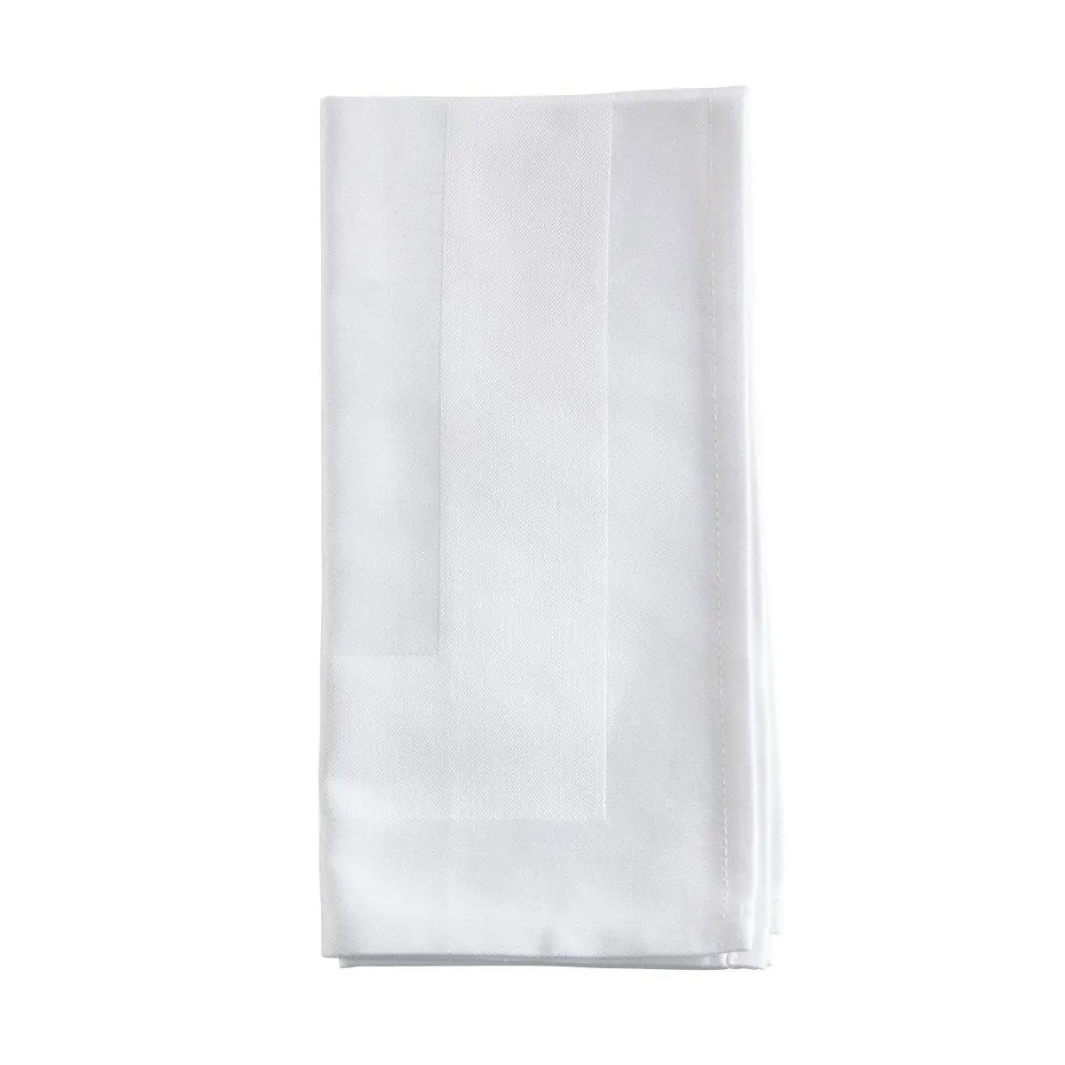 Saro Lifestyle DM224.W20S Satin-Trimmed Damask Tableware Napkins - White, Set of 4