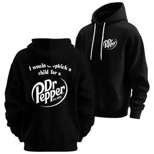 Women's Cotton Pullover Hoodie - Classic Seamless Apparel, 2-Side Dr. Pepper Soda Graphic, Unisex Casual Streetwear Top, Father's Day Gift T1226