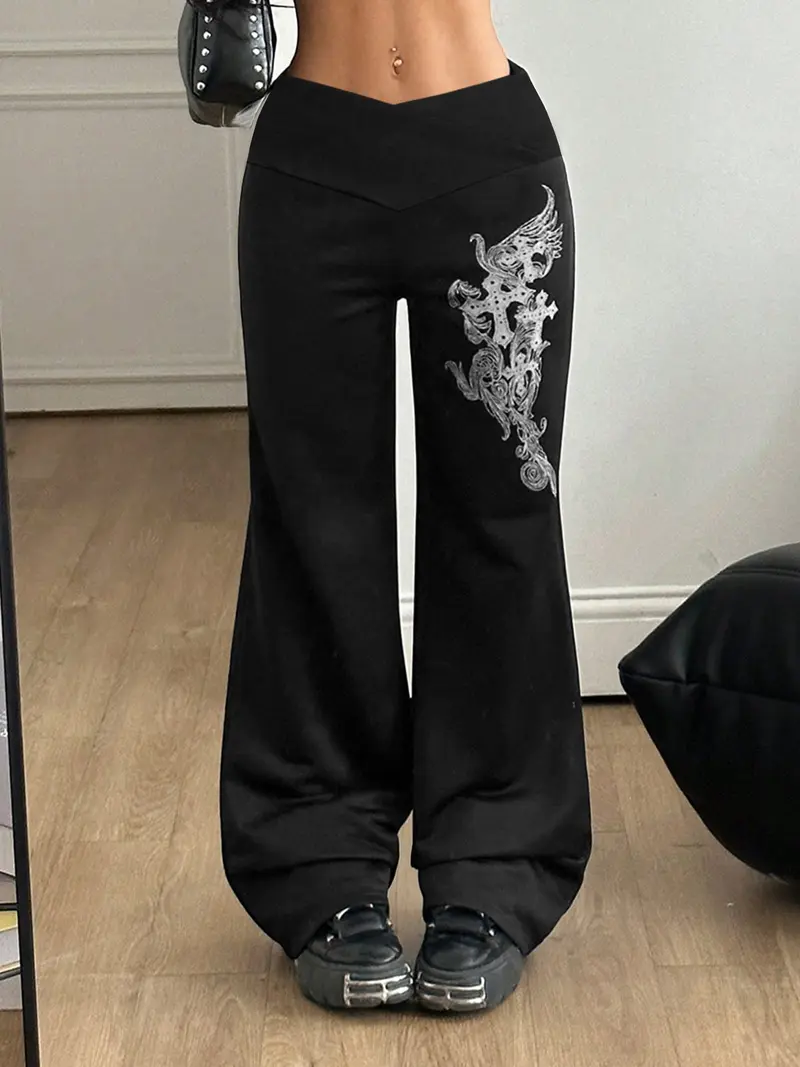 パンツ Rare Black Coating Flare Pants y2k 00s y2k flare pants - TikTok Shop