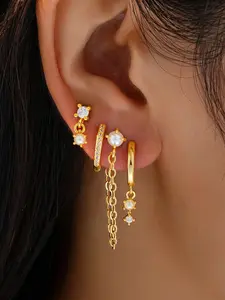 Elegant Pearl Chain Earrings, Compact Luxury Studs for Commute, Perfect Gift, New Arrival Jewelry Accessory, Minimalist Design