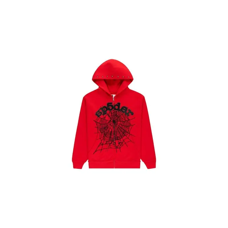Sp5der OG Web Studded Zip Hoodie Red (men) by StockX Sp5der OG Web Studded Zip Hoodie Red (men) by StockX