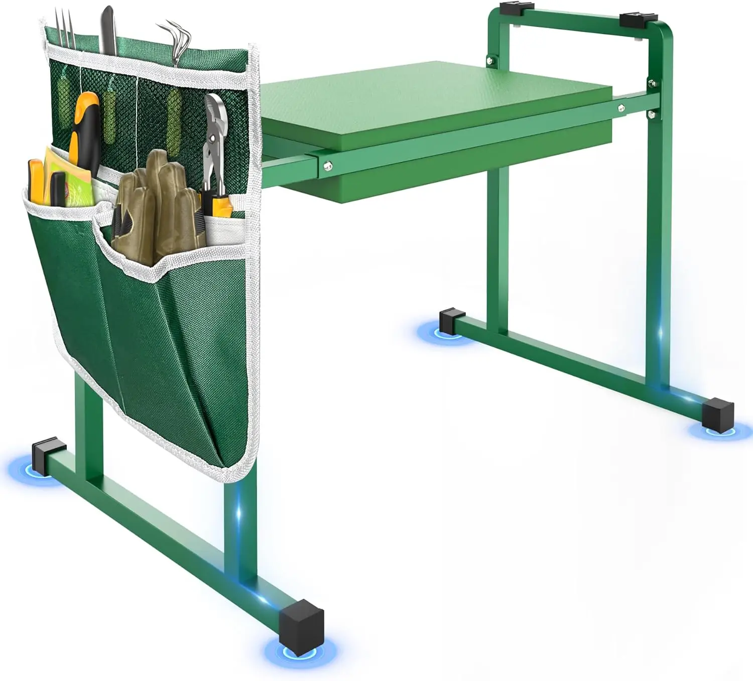 10.2" Wider Garden Kneeler and Seat, Heavy Duty Thick Gardening Bench for Kneeling and Workingseats - Garden Tools with Bags for Women, Grandparents,